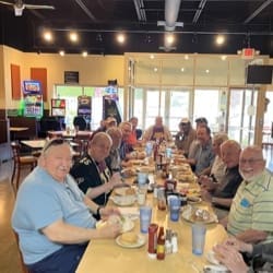 People sitting in restaurant eating